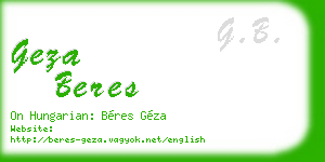 geza beres business card